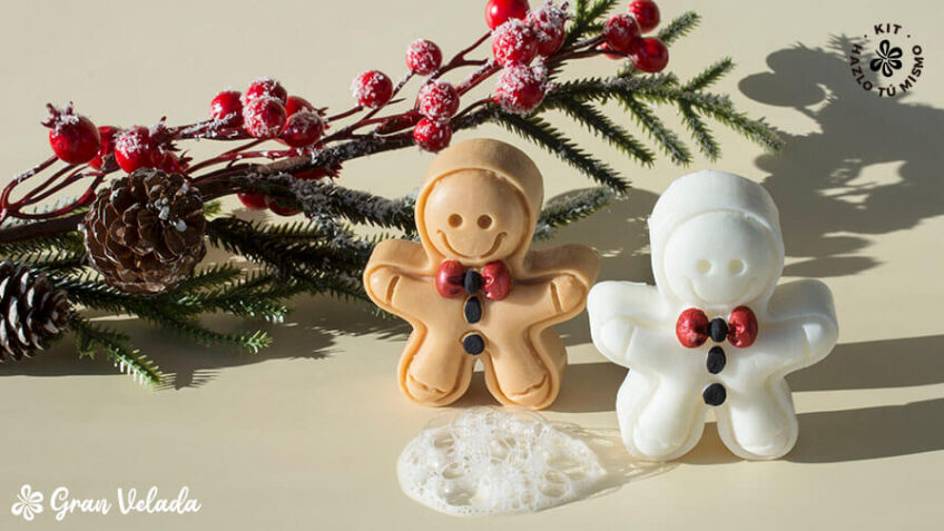 como fazer sabonetes de natal em formato de boneco de biscoito